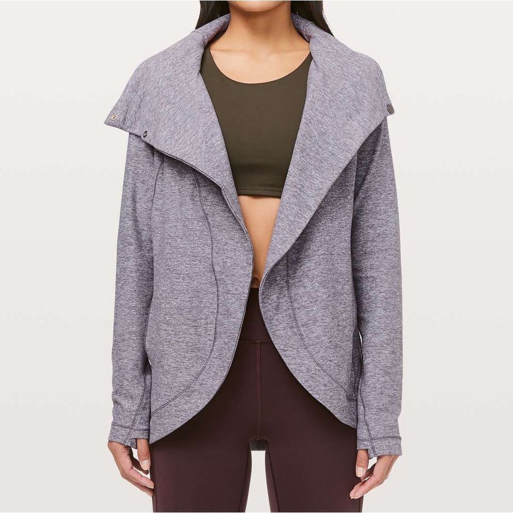 NWOT Lululemon Heathered Graphite Purple Rulu Rally Wrap Light Jacket Size 8